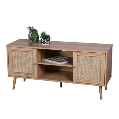 Bali meuble TV 2 portes bois et rotin H56,5cm