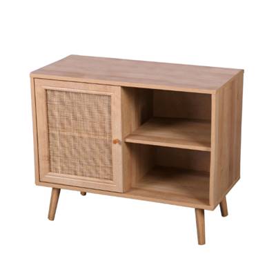 Bali commode 1 porte bois et rotin H 66cm