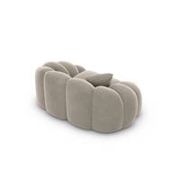 Dolban fauteuil en velours beige foncé effet nuage