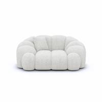 Dolban fauteuil en tissu bouclé blanc effet nuage
