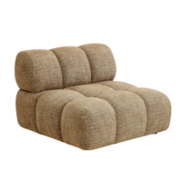Bianca module fauteuil en tissu tweed marron caramel