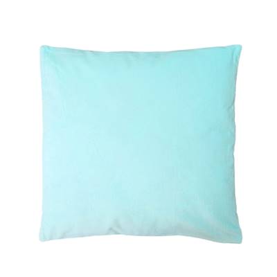 Gypset coussin 50x50 en coton bi-phase turquoise/lin clair
