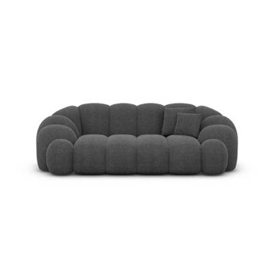 Dolban canapé 2 places en tissu texturé gris anthracite