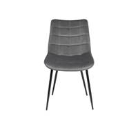 Beny lot de 4 chaises velours matelassé bleu, gris clair et foncé, rose