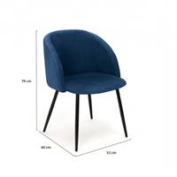 Arabelle chaise en velours bleu canard dossier arrondi