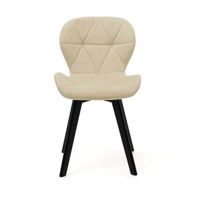 Elovare chaise velours matelassé crème enveloppante