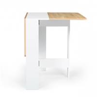 Onega table console pliable blanc et bois