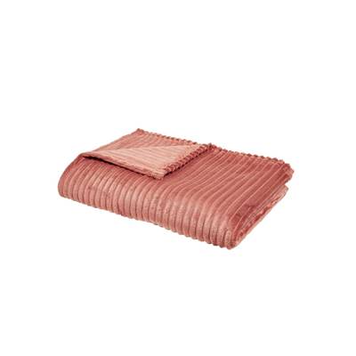 Ribbed plaid 150x200 terracotta