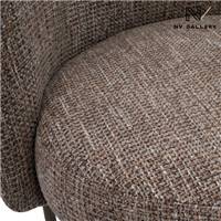 Gilo chaise en tissu tweed taupe et chocolat new york