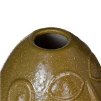 Brun vase marron céramique visage abstrait