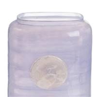 Bela vase haut rectangulaire en verre dégradé bleu-violet H34cm