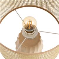 Surya lampe de table en céramique beige abat-jour fibre de papier