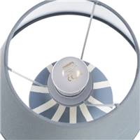 Samine lampe à poser en céramique bleu rayé blanc abat-jour tissu H30cm