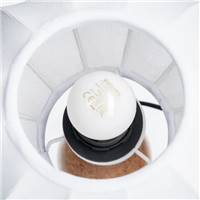 Sorella lampe de table céramique effet marbre liège et abat-jour tissu blanc H25