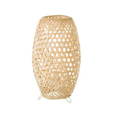 Buri grande lampe métal et bambou naturel