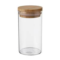 Imbala lot de 4 pots de conservation en bambou et verre