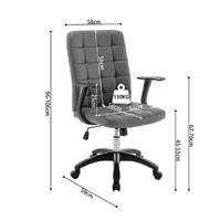 Luka chaise bureau en PU gris réglable à roulettes