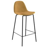 Vladi chaise de bar en velours jaune H65