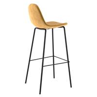 Vladi chaise de bar velours jaune H75