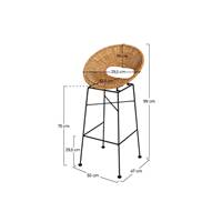Dedon tabouret de bar en résine tressée naturelle H75