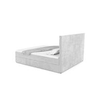 Paollo lit boxspring 140x200 avec rangement en velours gris clair et surmatelas