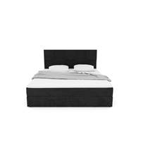 Paollo lit boxspring 160x200 avec rangement en velours noir avec surmatelas