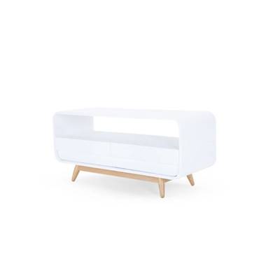 Esme meuble TV compact frêne et blanc
