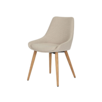Bari chaise en tissu crème pieds chêne