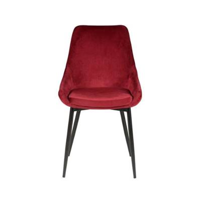 Bari chaise en velours rouge