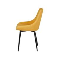 Bari chaise en tissu jaune moutarde