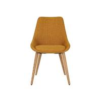 Bari chaise en tissu ocre pieds chêne