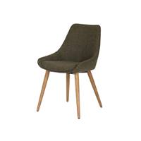 Bari chaise en tissu kaki pieds chêne