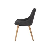 Bari chaise en tissu gris anthracite pied chêne