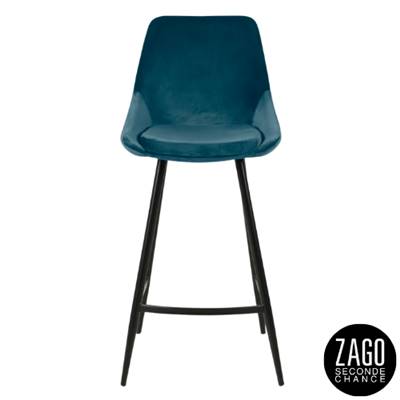 Bari tabouret de bar velours bleu H74