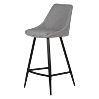 Bari chaise ilôt central tissu gris clair H67