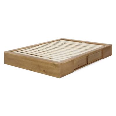 Lyal lit double en pin teinté chêne