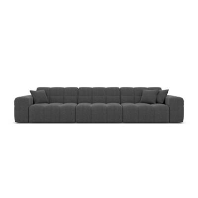 Lodce canapé 4 places en tissu texturé gris anthracite