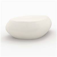 Tocoa table basse ovale blanche en béton