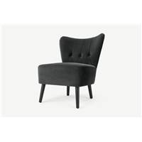Charley fauteuil en velours gris mirage