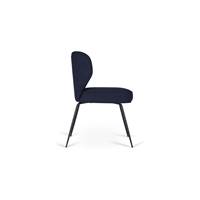 Valo chaise en tissu bouclé bleu nuit