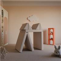 Bamis canapé de jeu pour enfant en tissu texturé beige