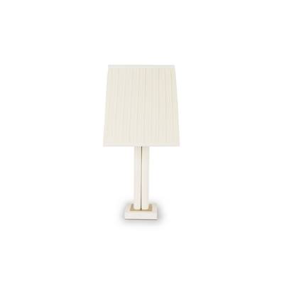 Alabama lampe de table bois et lin blanc