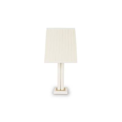 Alabama lampe de table bois et lin blanc