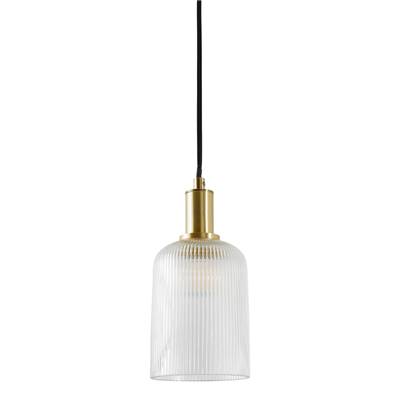 Carlie suspension simple laiton et verre strié