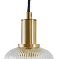 Carlie suspension simple laiton et verre strié