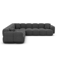Scala canapé corner en tissu texturé gris anthracite