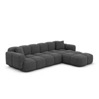 Scala canapé d'angle droit en tissu texturé gris anthracite