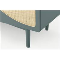 Emmi grande commode bleu océan et rotin