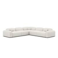 Buccana canapé corner en tissu texturé blanc