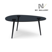 Kraft petite table basse verre fum et mtal noir